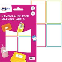 Label, plastic, school, 68x46 mm, hand-writable, AVERY ZWECKFORM, colorful, 8 labels/pack